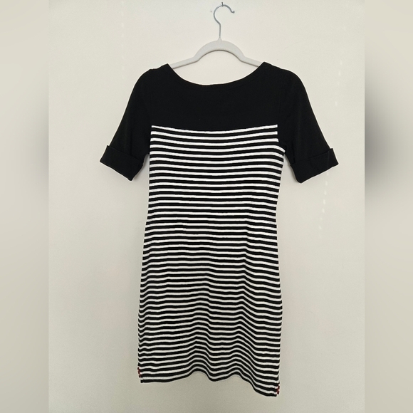 Lauren Ralph Lauren black and White Striped Cotton Dress Preppy Timeless Syle| M - Picture 3 of 5